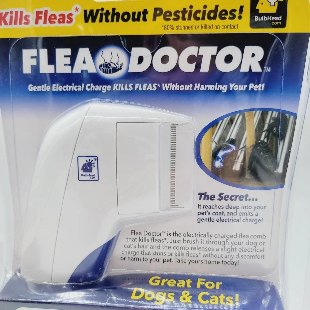 Flea Doctor Electric Flea Comb for Dogs Cats – As Seen on TV – New in Box